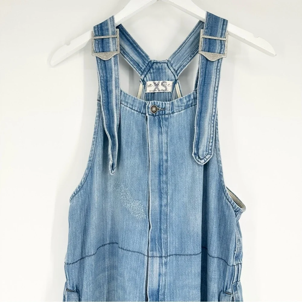 Free People Hunter Denim Overall in Century Blue